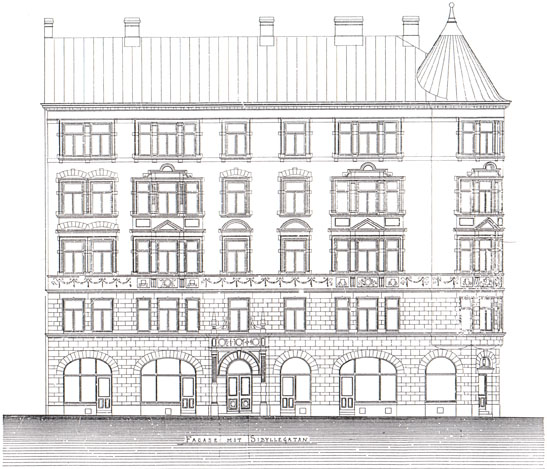 Facade mot Sibyllegatan Facade mot Sibyllegatan
